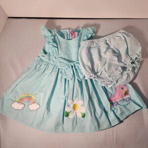 Goodlad Girls Dress With Bloomers with Skate, Rainbow, and Flower Size 18 Months